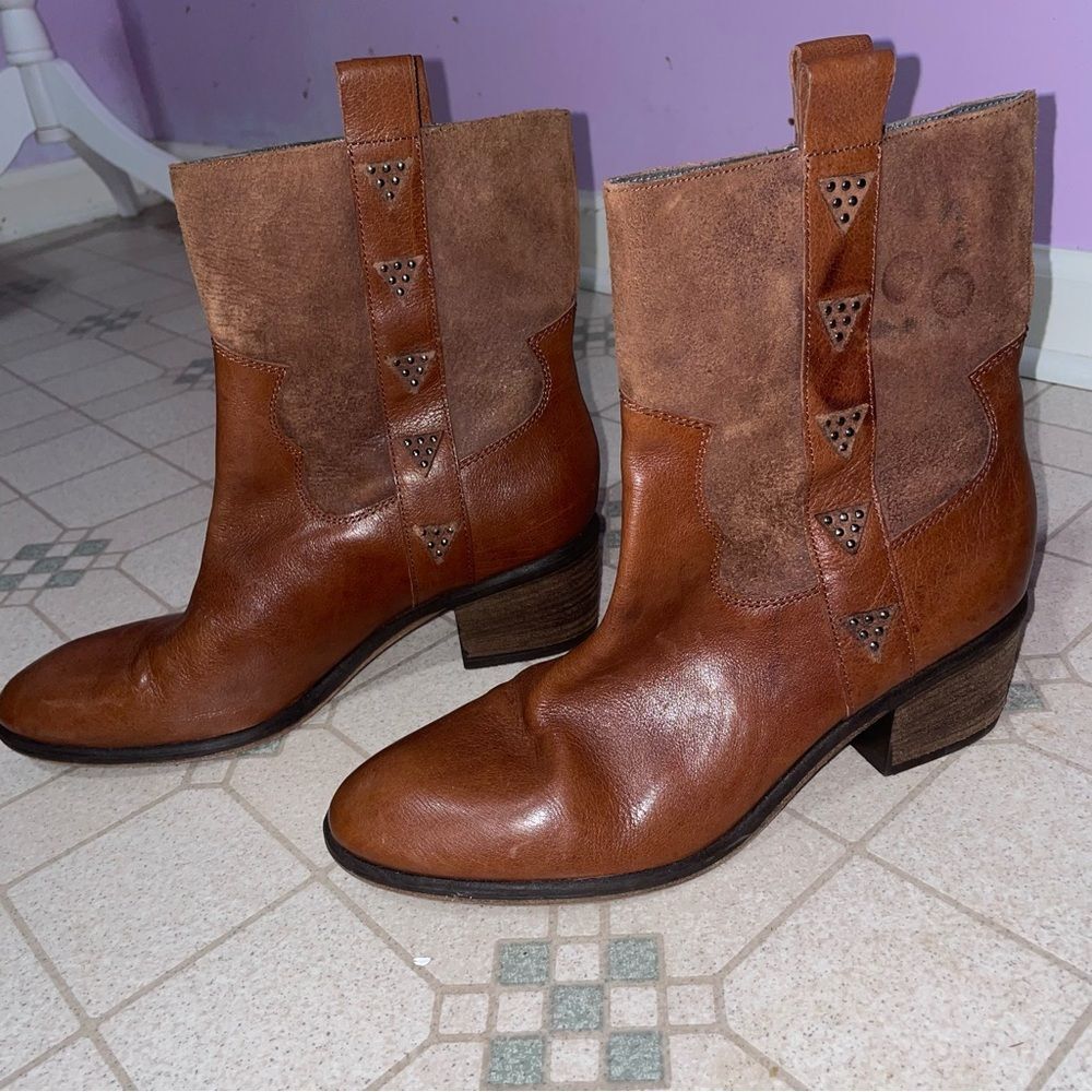 Donald Pliner Daze Western Ankle Boot Women Size 10M Country Boho Cowgirl Preppy - Picture 4 of 9